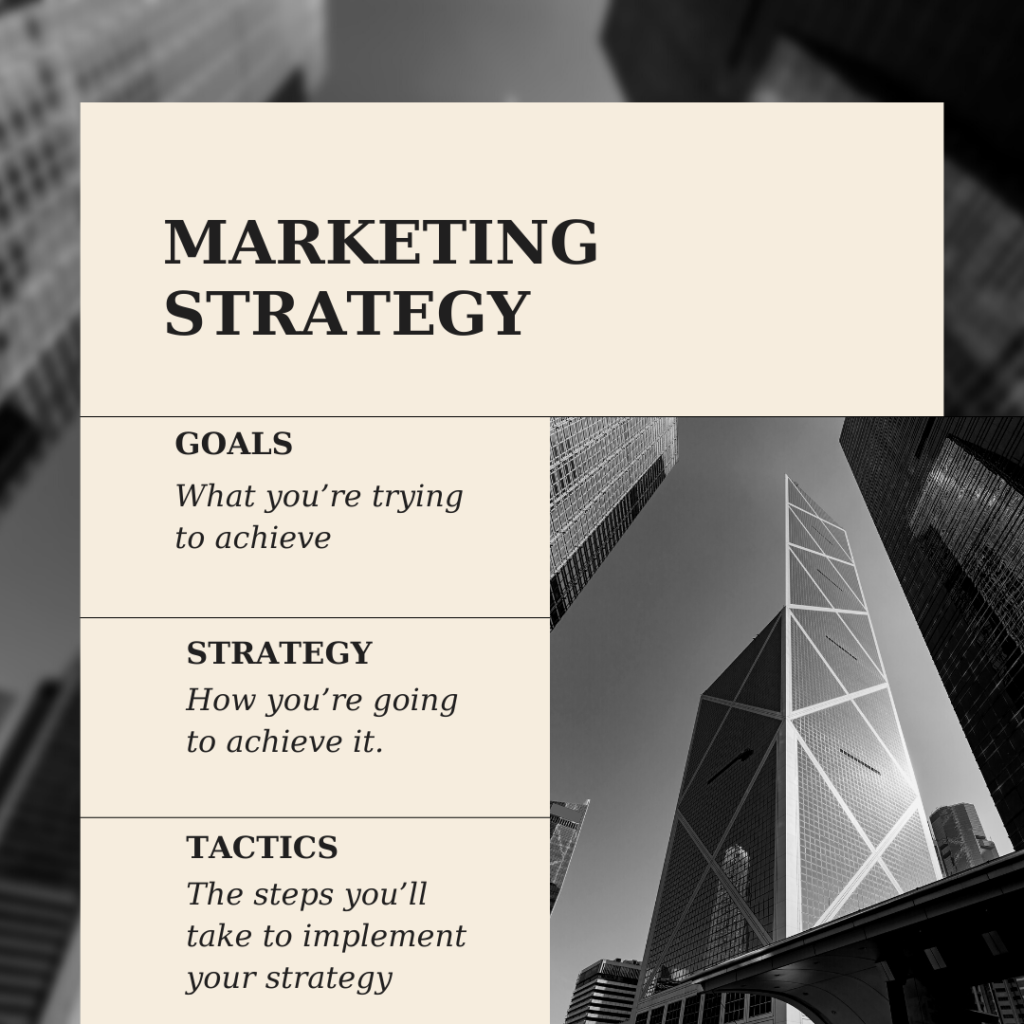 Marketing strategy, goals, and tactics