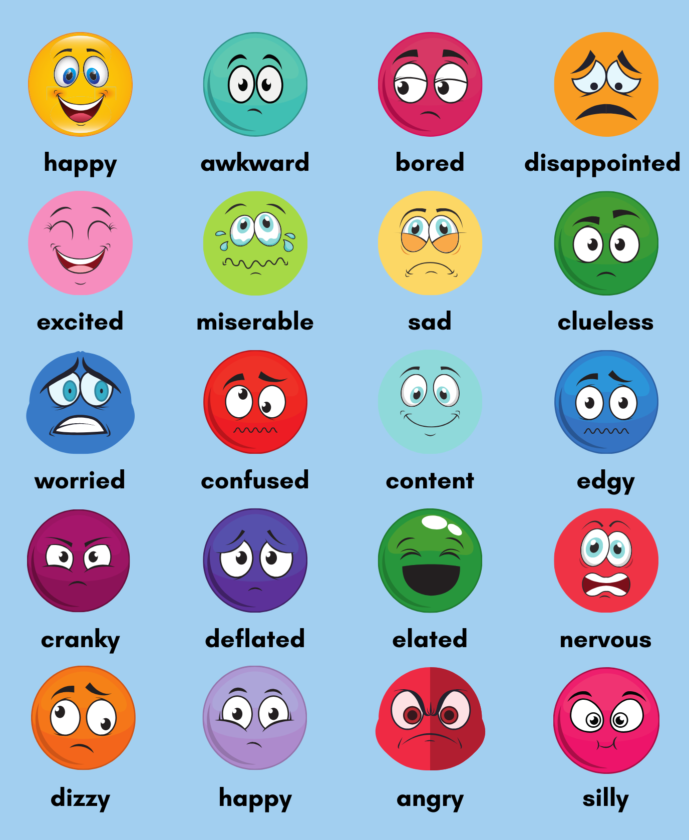 Feelings and Emotions Emoji Poster AV Writing Services