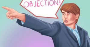 lawyer pointing and shouting "objection"