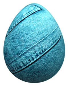 jeans in the shape of an egg
